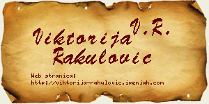 Viktorija Rakulović vizit kartica